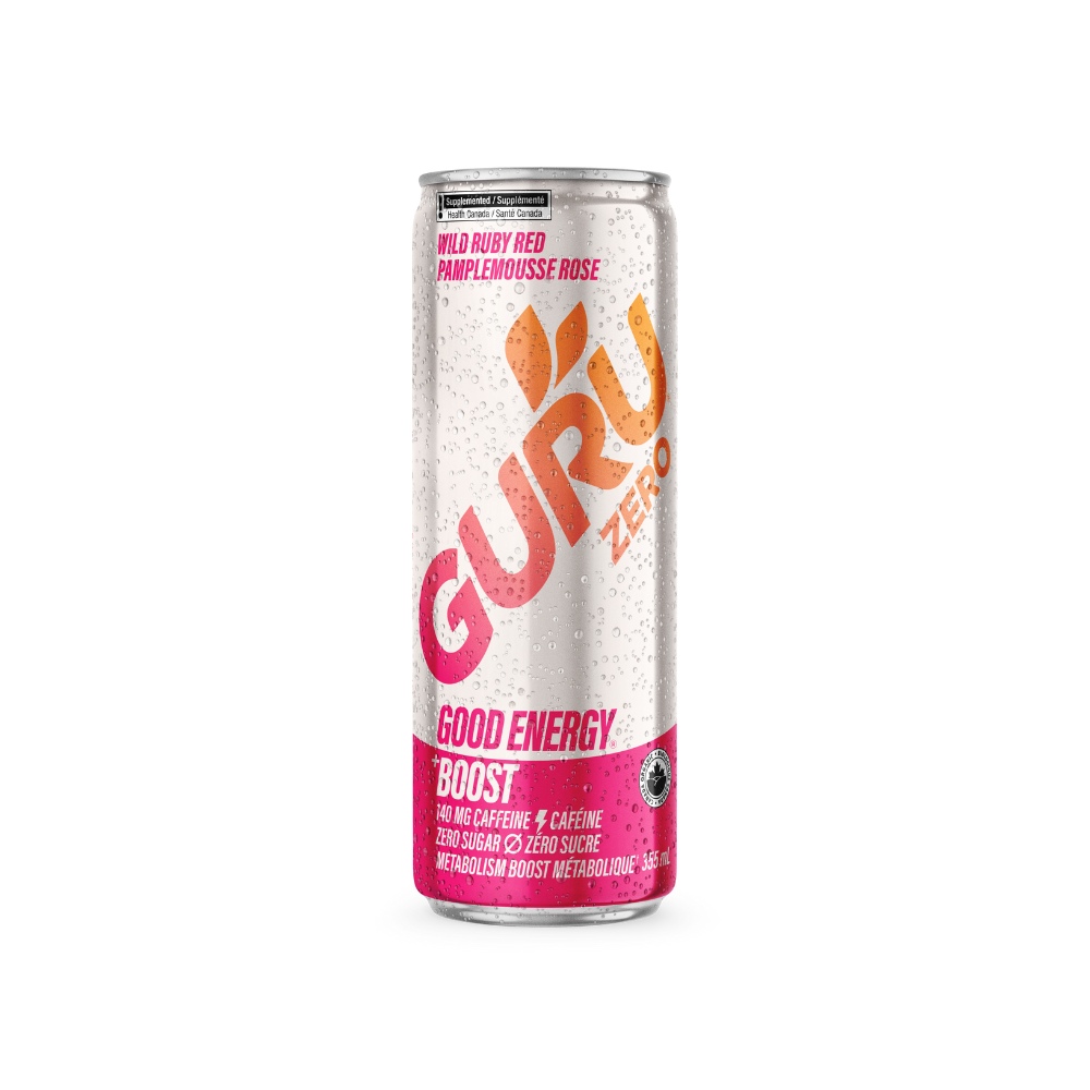 Image GURU GOOD ENERGY Zero Pamplemousse Rose 355ml